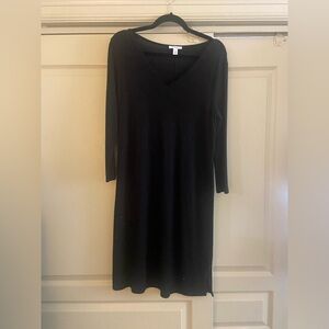 Black V-Neck Sweater Dress